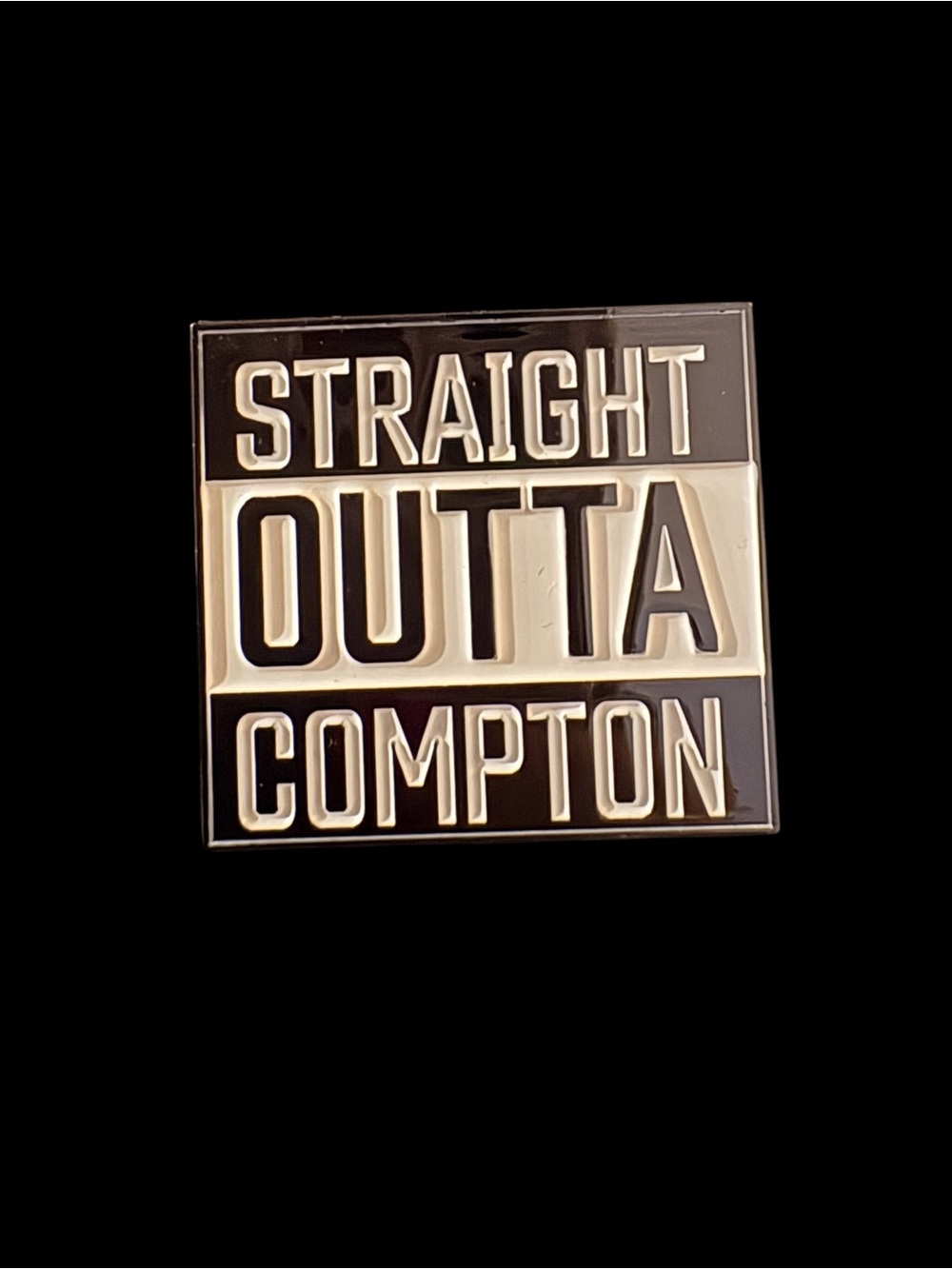 Straight Outta Compton Black & Silver Enamel Pin